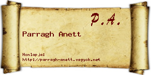 Parragh Anett névjegykártya